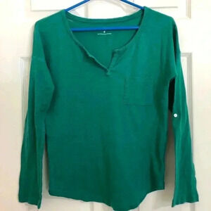 Express Green Long Sleeved Shirt Size Extra Small